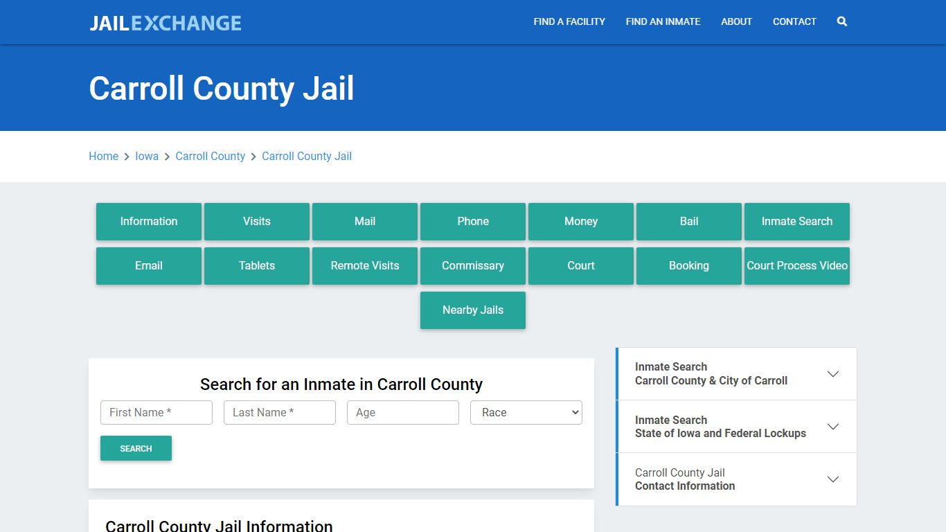 Carroll County Jail Roster Lookup, IA, Inmate Search